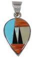 Sterling Silver Jewelry Multicolor Turquoise Slide Pendant RS39897